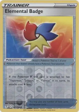 Evolving Skies Elemental Badge #147/203 reverse holo